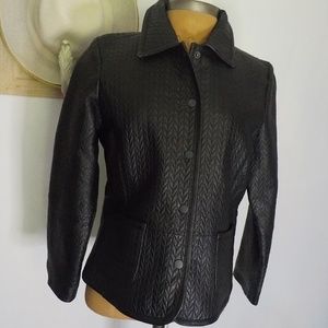 Like NEW Liz Claiborne Leather Textured Jacket